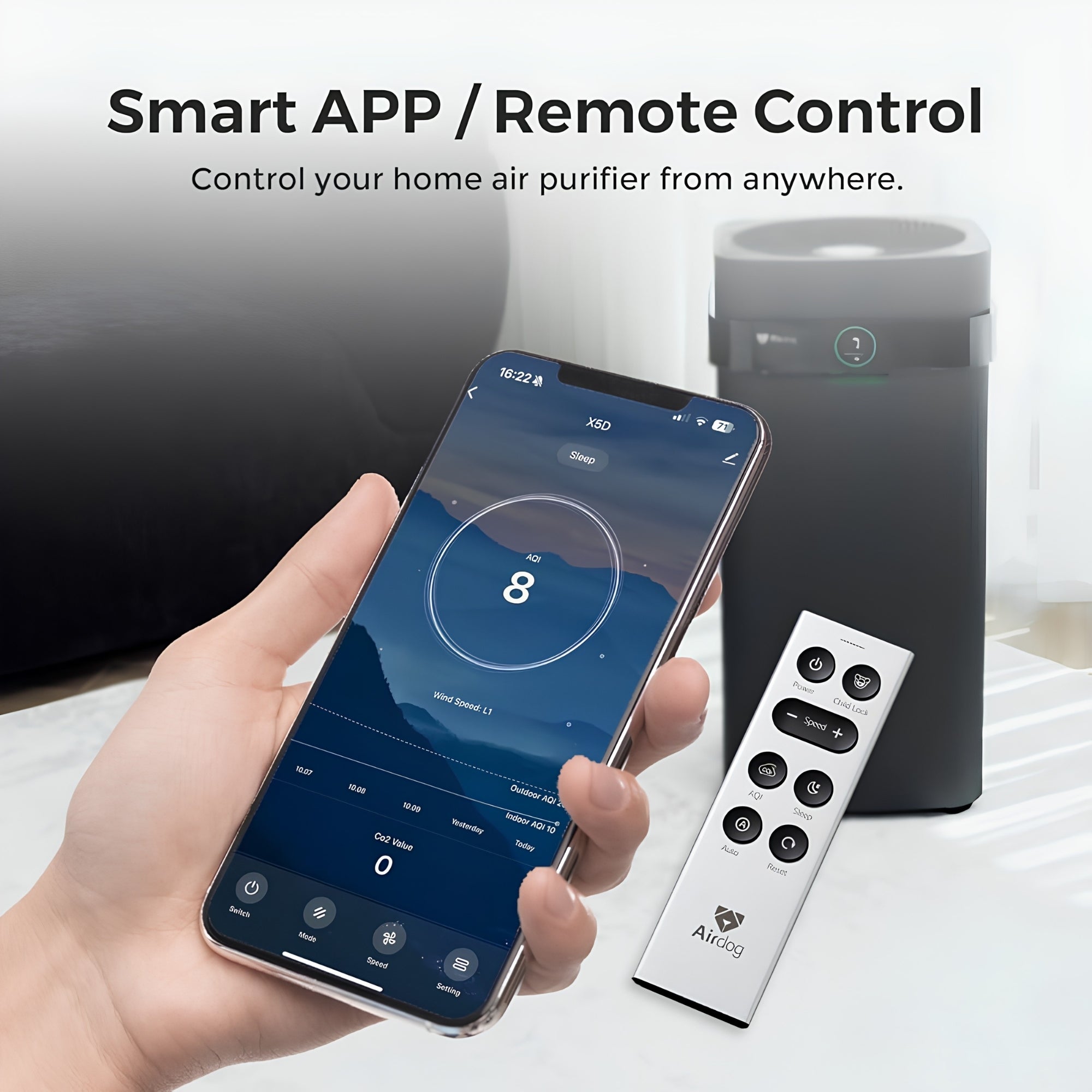 Airdog X5D BLACK Middle East Edition – Advanced Designer Air Purifier & Air Sanitizer for Large Rooms
