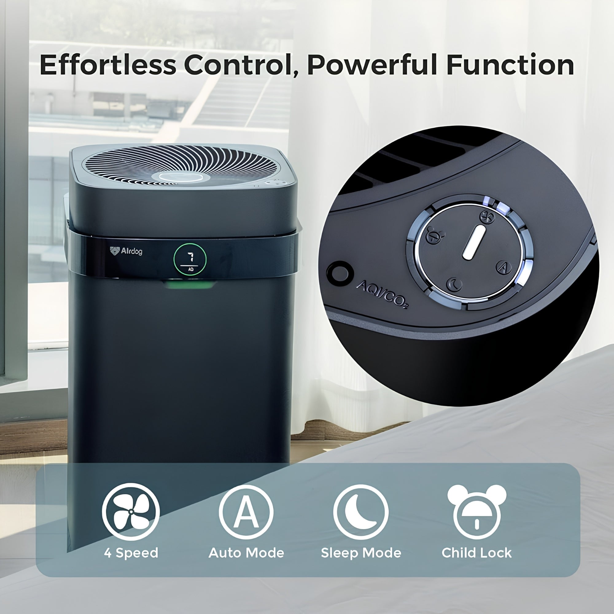 Airdog X5D BLACK Middle East Edition – Advanced Designer Air Purifier & Air Sanitizer for Large Rooms